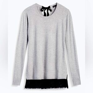 BRIXON IVY • Tatum Bow Back Lace Hem Pullover • XL •